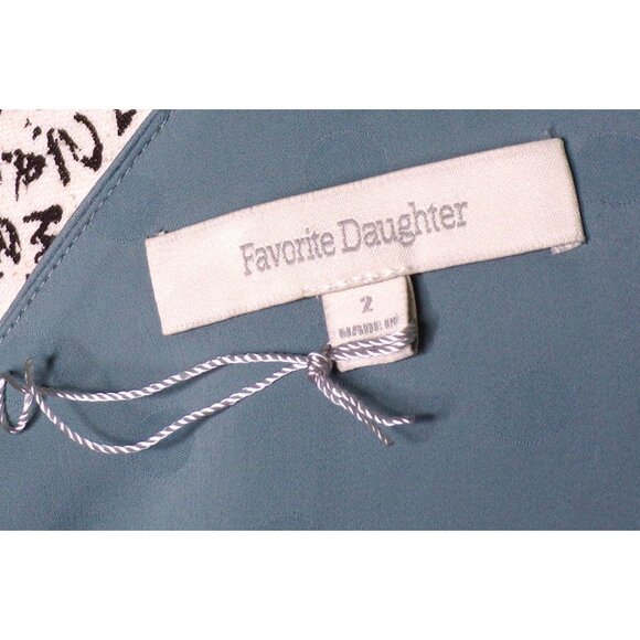 🆕FAVORITE DAUGHTER The Singles Table One Shoulder Dress Gown Polka Dot Blue 2 - Picture 16 of 16